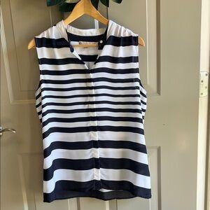 Banana Republic Black and White Striped Blouse